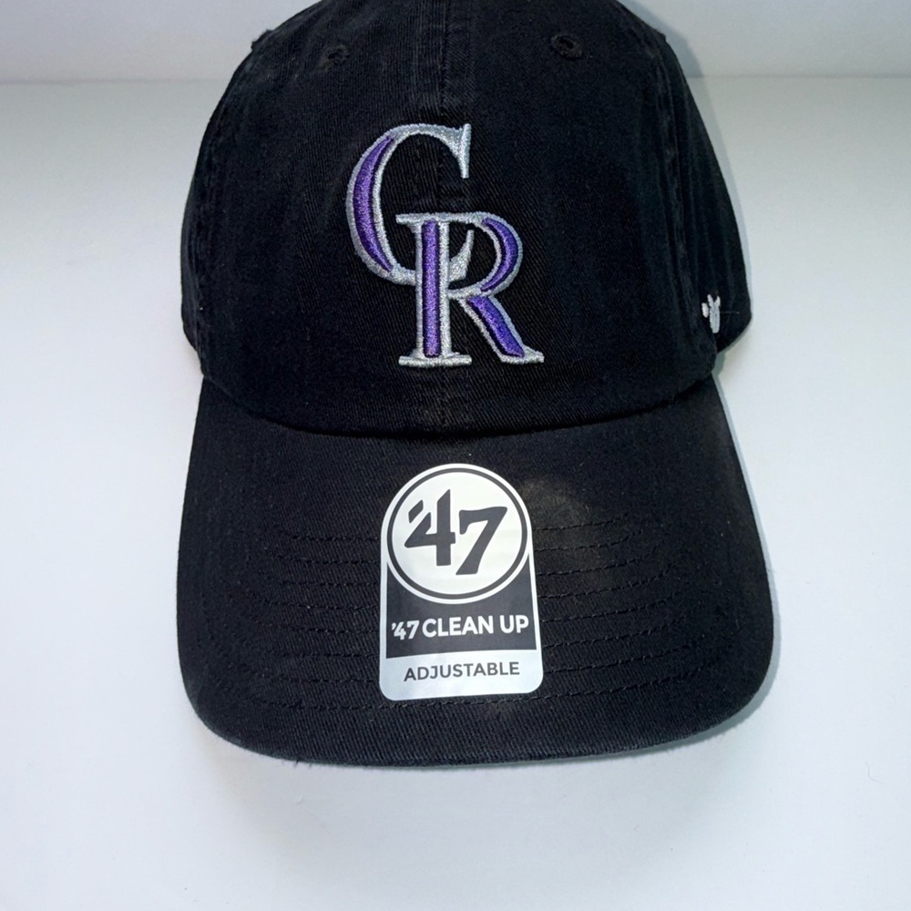 NWT '47 Brand Colorado Rockies Clean Up Adjustable Hat Black MLB